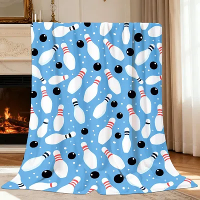 Bowling Pins and Balls Blanket for Amusement Park Lovers