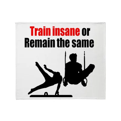 Train Insane or Remain Blanket Gymnastics Silhouette Design