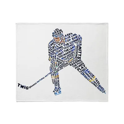 Hockey Terms Typography Ribbon Blanket Word Art Silhouette Design