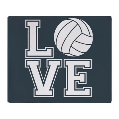 Love Volleyball Letters Blanket: Sporty Design with Ball