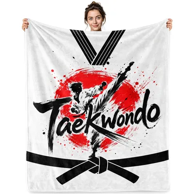 Taekwondo Black Belt Martial Blanket: Kick High with This Bold Design