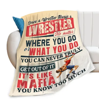 Once a Wrestler Always Blanket: A Vintage Wrestling Throw for Life