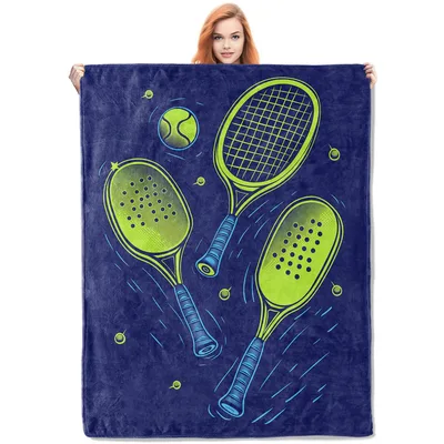 Tennis Rackets and Balls Blanket for Paddle Players