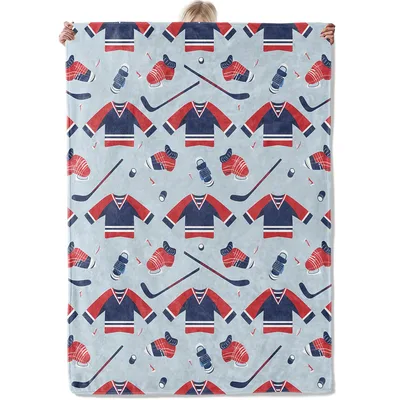 Hockey Jerseys and Sticks Blanket for Ice Rink Lovers