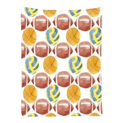 Football Basketball Volleyball Pattern Blanket