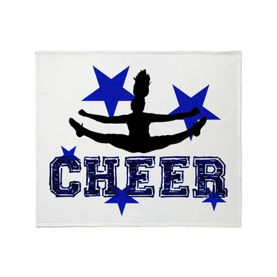 Cheer Silhouette with Stars Blanket: Split Leap Design