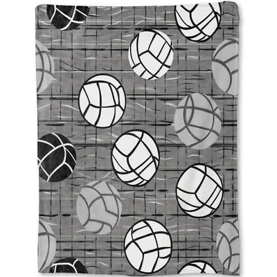 Monochrome Volleyball Ball Pattern Blanket for Court Lovers