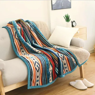 Aztec Pattern Blanket: Southwestern Tribal Stripes for Your Couch