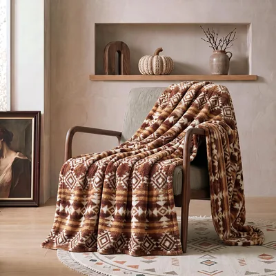Southwestern Diamond Blanket: Aztec Pattern Throw for Home