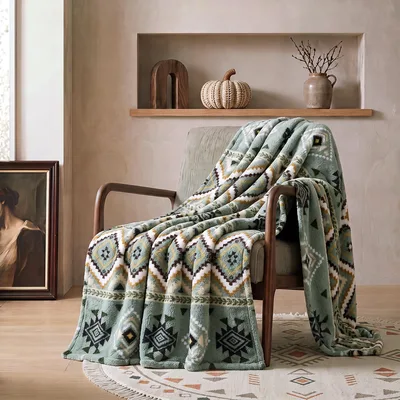Southwestern Aztec Blanket: Geometric Tribal Pattern Throw
