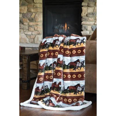 Horses Western Southwestern Blanket