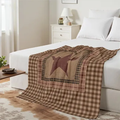 Rustic Texas Star Blanket: Western Vintage Plaid Design