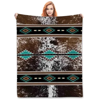 Southwestern Cowhide Pattern Blanket