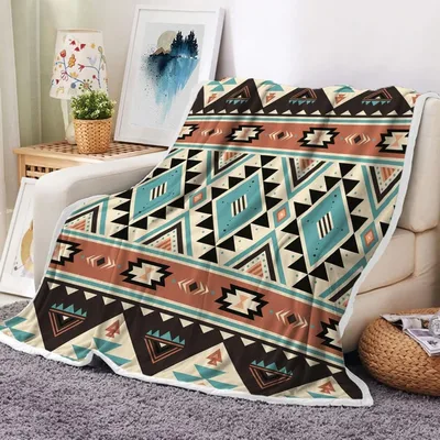 Southwestern Aztec Geometric Pattern Blanket No. 2