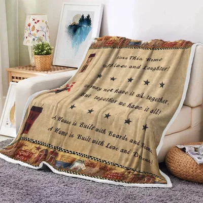 Country Stars and Berries Blanket: Rustic Home Blessing Design