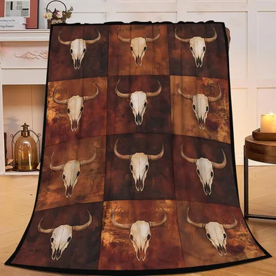 Longhorn Skulls Pattern Blanket