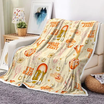 Boho Cowgirl Western Pattern Blanket for Rustic Home Vibes