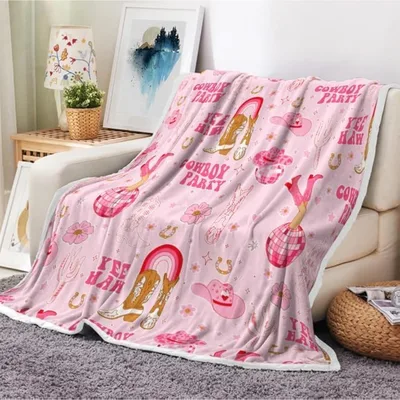 Boho Pink Cowgirl Design Blanket No. 2