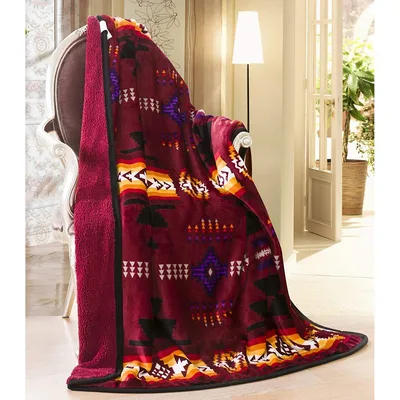 Southwest Aztec Geometric Pattern Blanket