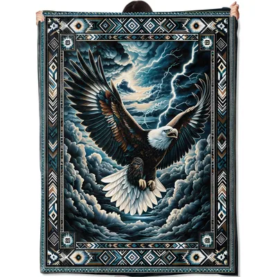 Eagle Soaring Through Storm Blanket