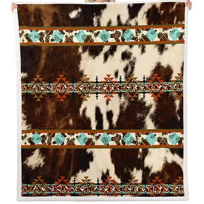 Cowhide Print with Tribal Blanket