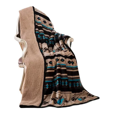 Southwest Tribal Stripe Pattern Blanket: Geometric Western Design