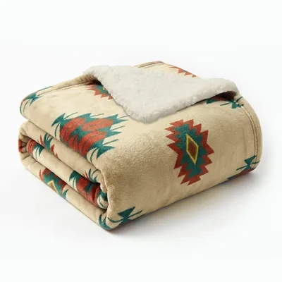 Southwest Aztec Pattern Blanket featuring bold geometric diamonds