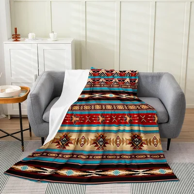 Southwestern Aztec Tribal Pattern Blanket No. 2: Geometric Design