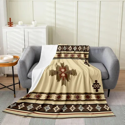 Southwestern Geometric Pattern Blanket: Rustic Tribal Design