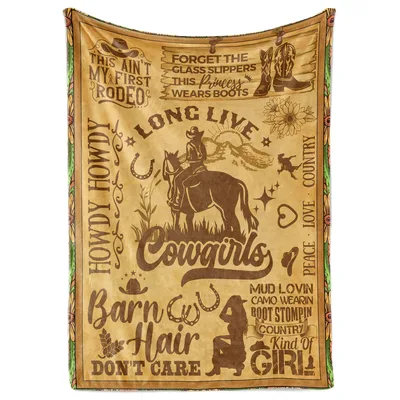 Cowgirls Barn Hair Dont Blanket: Western Style Throw