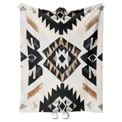 Aztec Geometric Pattern Blanket: Southwest Style Throw for Home