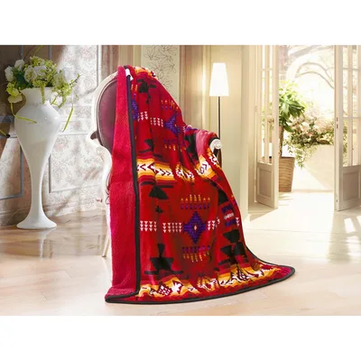 Red Aztec Navajo Pattern Blanket: Bold Geometric Southwest Design