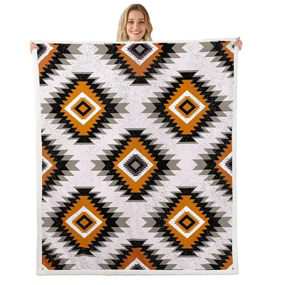 Southwest Geometric Diamond Pattern Blanket for Western Home Decor