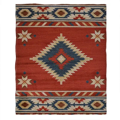 Southwest Diamond Medallion Pattern Blanket for Western Home Decor