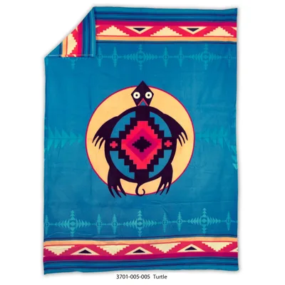 Native American Turtle Geometric Blanket: Southwest Art Design