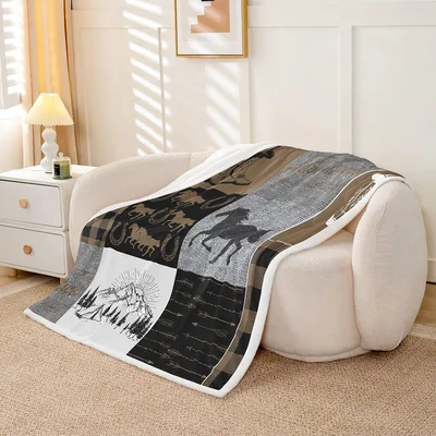 Western Cowboy Horse Pattern Blanket No. 2