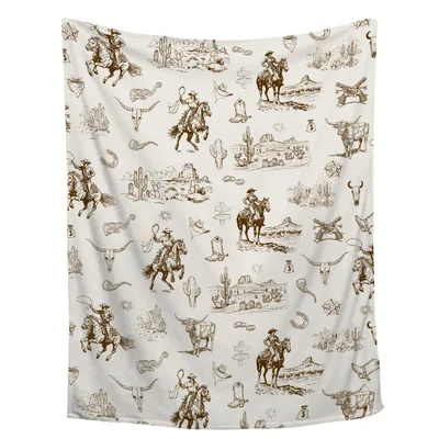 Vintage Cowboy Western Pattern Blanket for Country Lovers