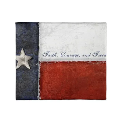 Faith Courage and Freedom Blanket: Vintage Texas Flag Design