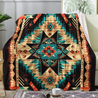 Southwestern Star Aztec Pattern Blanket for Geometric Art Lovers