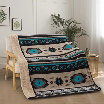 Southwest Aztec Navajo Pattern Blanket: Geometric Tribal Design