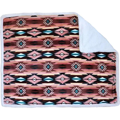 Pink Aztec Southwest Pattern Blanket: Geometric Design for Cozy Spaces