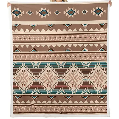 Tribal Aztec Stripes Pattern Blanket for Southwestern Home Decor