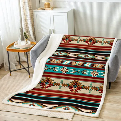 Southwestern Serape Stripes Pattern Blanket for Rustic Decor