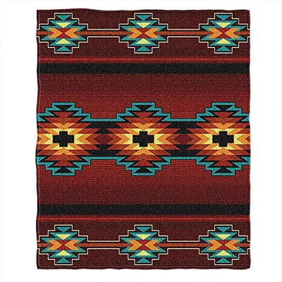 Southwest Native Chevron Pattern Blanket: Geometric Star Design