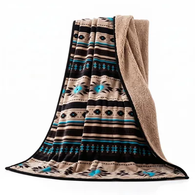 Aztec Stripe Pattern Blanket: Rustic Southwestern Geometric Design