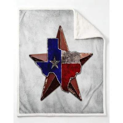 Texas Star Flag Design Blanket: Rustic Lone Star State Art