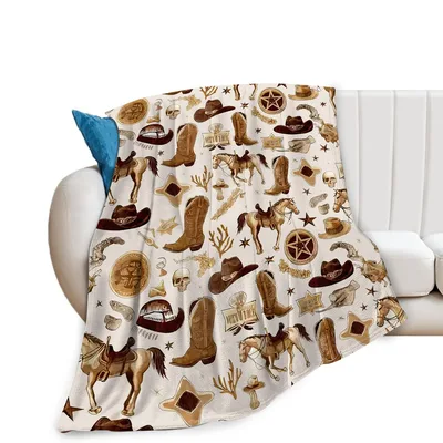 Western Cowboy Hats Blanket: Saddle Up with Classic Western Icons