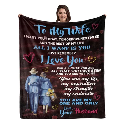 Wife Love Blanket: To My Wife Romantic Couple Design for Her