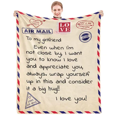 Girlfriend Love Letter Blanket: A Personal Air Mail Design