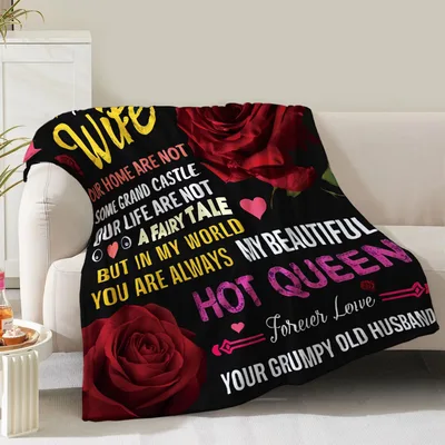 Wife Romantic Roses Blanket - My Beautiful Hot Queen Design